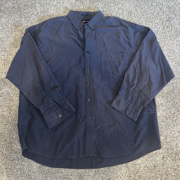 VTG Faded Glory Dark Blue Denim Heavyweight Long Sleeve Shirt 2XL 50/52 - Picture 1 of 6